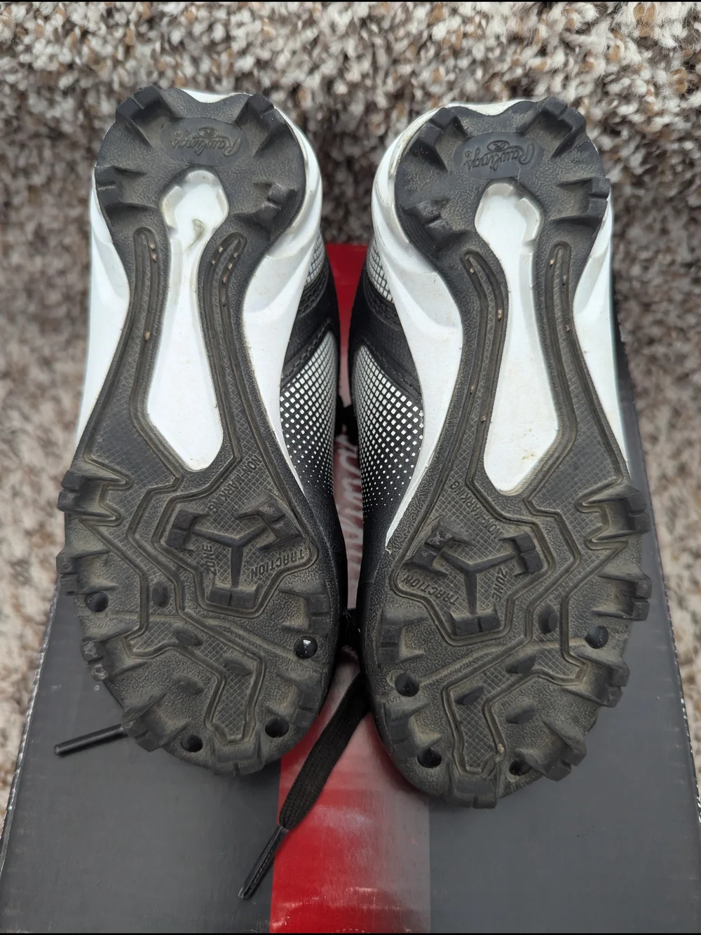 Rawlings Black And White Kids Baseball Cleats Size 8